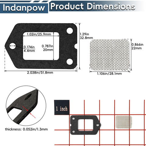Indanpow muffler gasket set provides a secure muffler seal