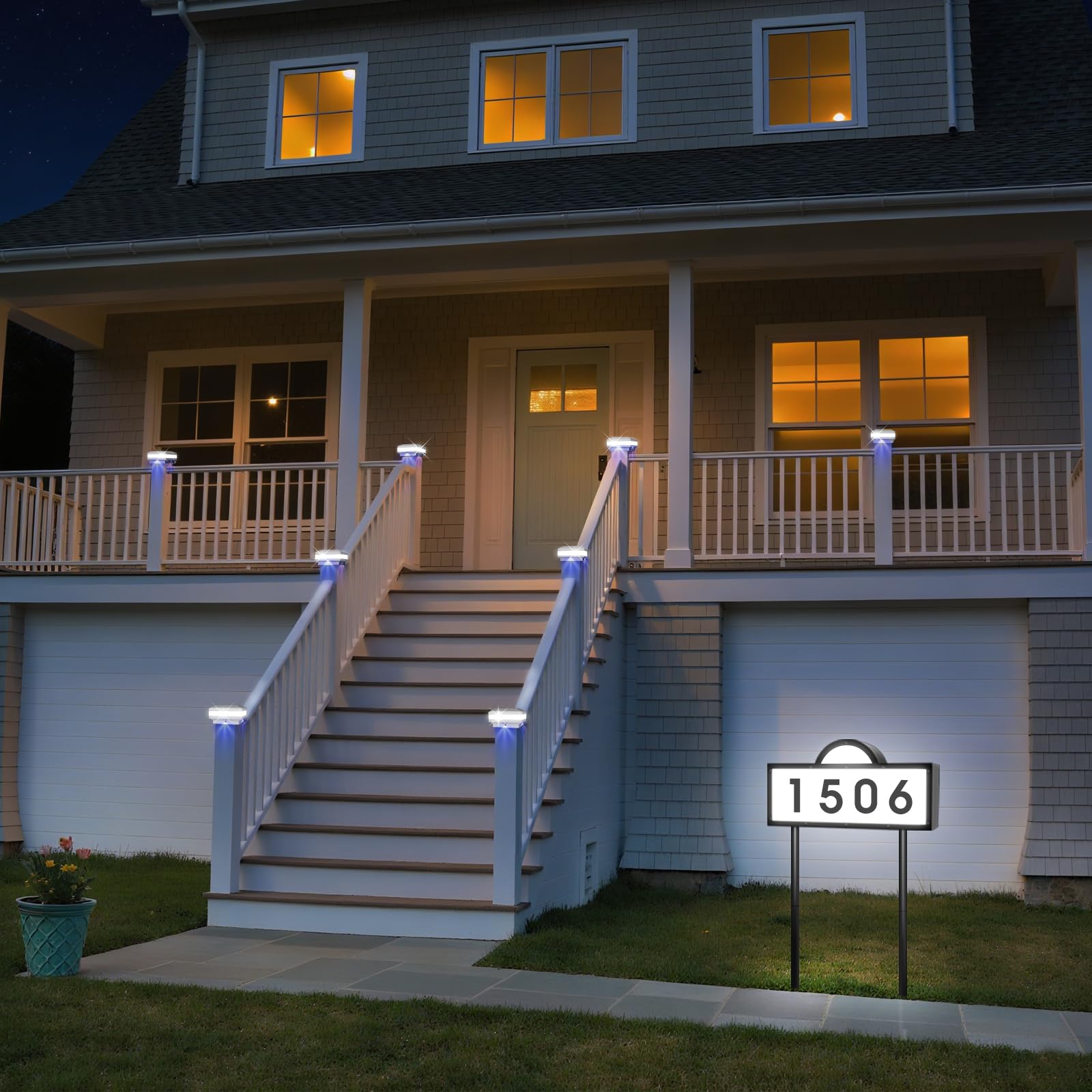 INDARUN outdoor sign placed in front yard for quick address recognition