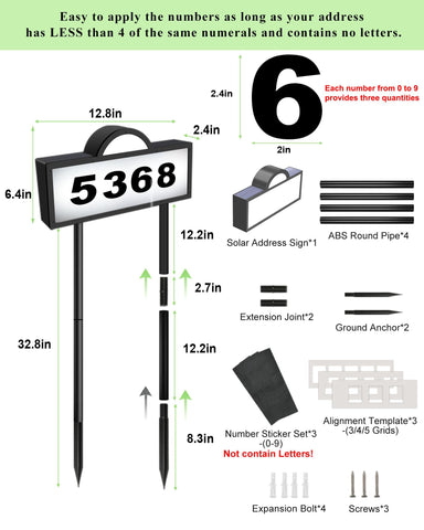 INDARUN solar address sign at night marks home clearly from street
