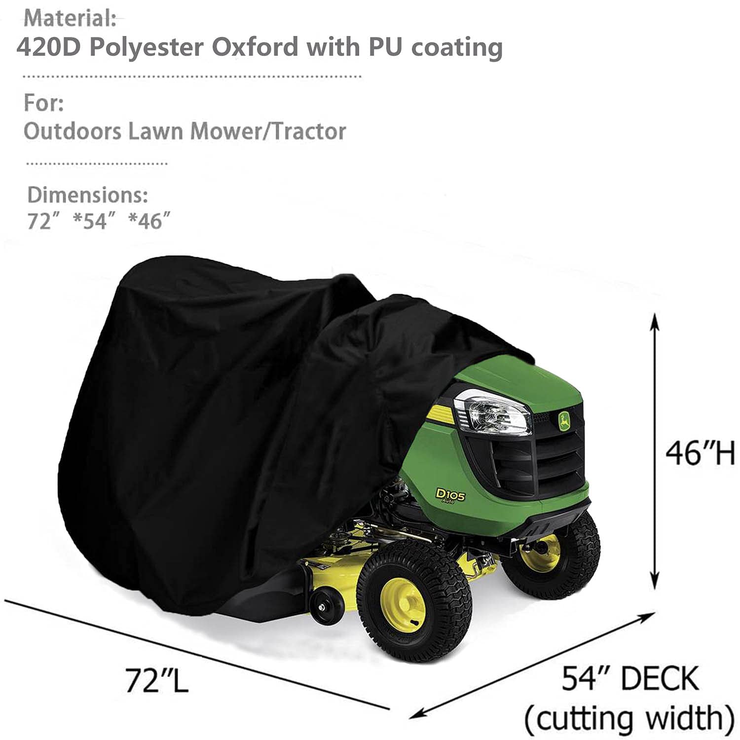 Indeed BUY riding lawn mower cover waterproof 420D Oxford with sealed seams for outdoor use.
