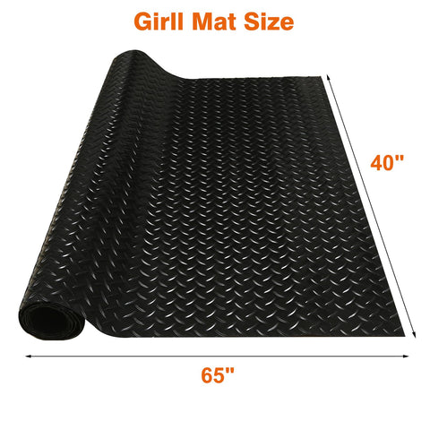 Indiedouker 65x40 under-grill-mat diamond-pattern close-up highlights durable non-slip grip.