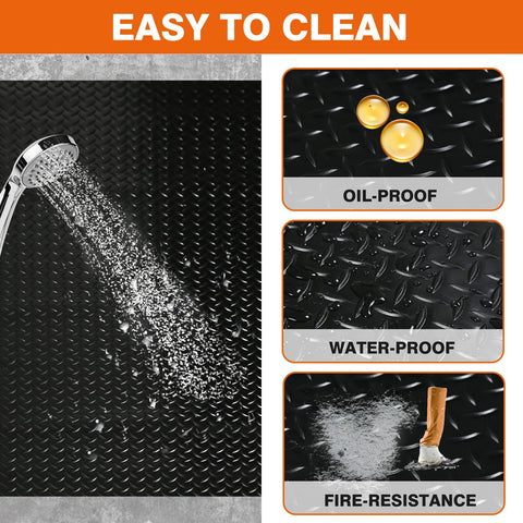 Indiedouker 65x40 under-grill-mat close-up shows heat protection for outdoor cooking.