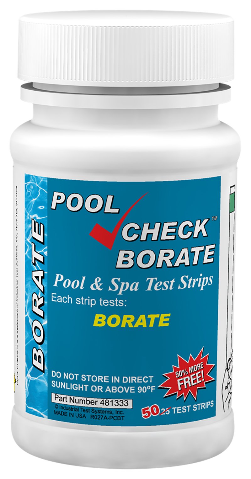 Industrial Test Systems Pool Check Borate strips bottle for quick, easy pool readings.