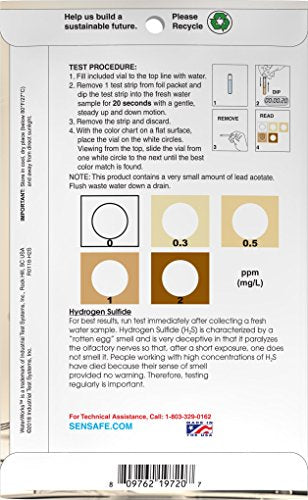 Industrial Test Systems WaterWorks H2S foil-pack strips with color chart ensure reliability.