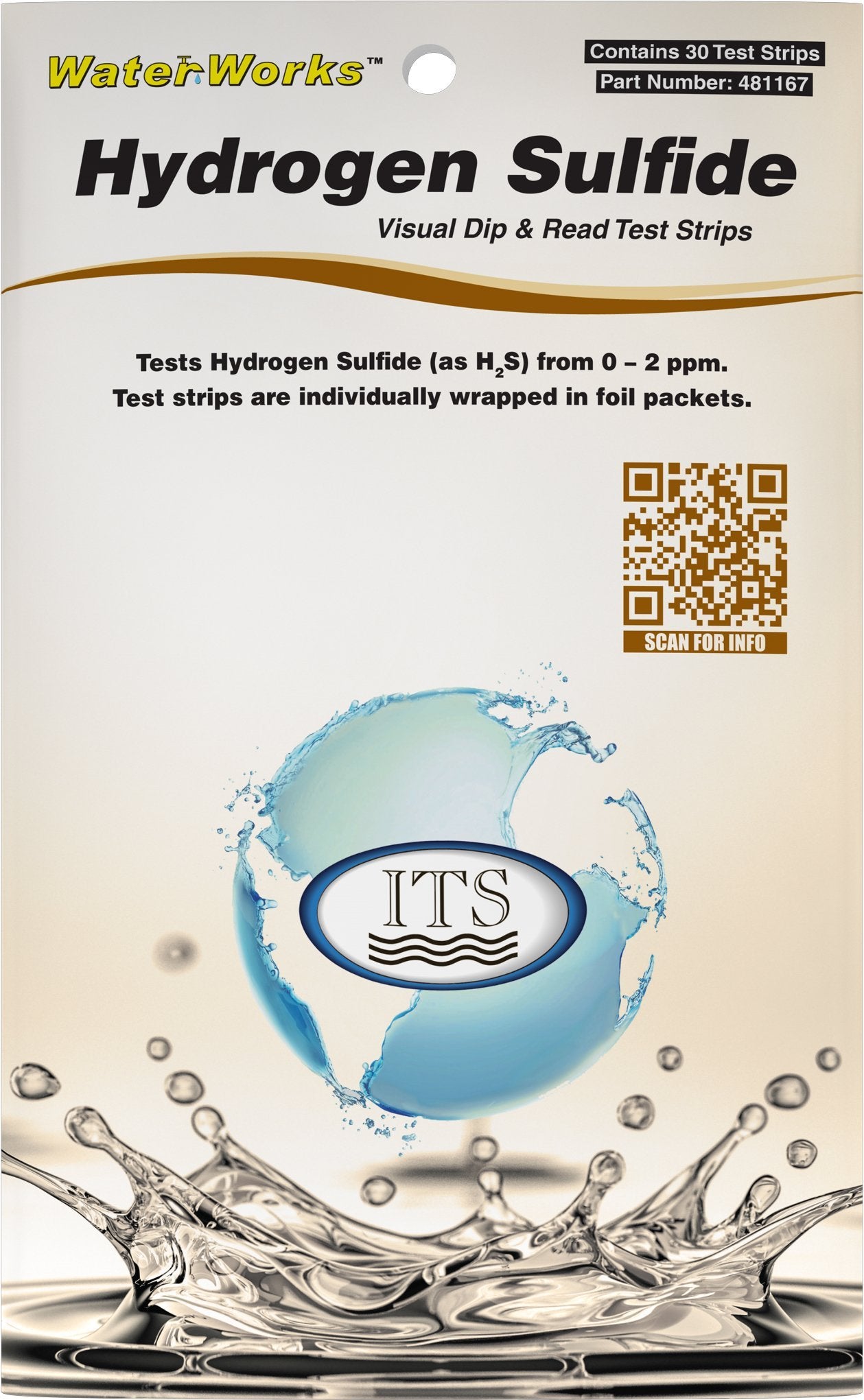 Industrial Test Systems WaterWorks H2S test strip kit for quick water testing.