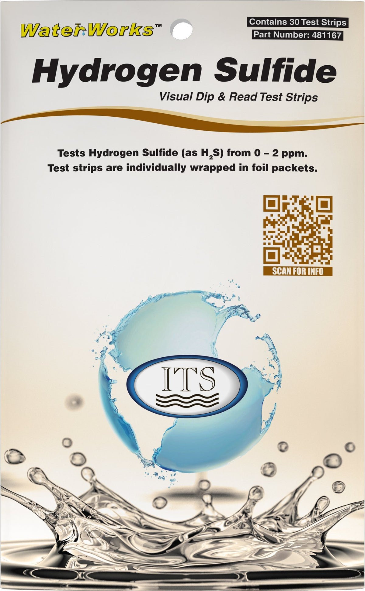 Industrial Test Systems WaterWorks H2S test strip kit for quick water testing.
