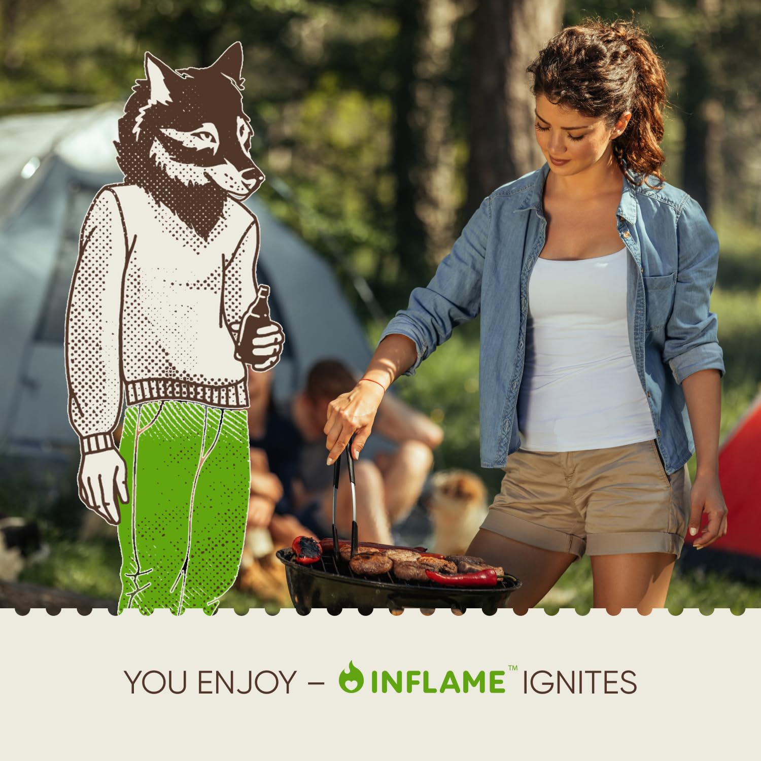 Inflame fire starters packaging compact for easy storage.