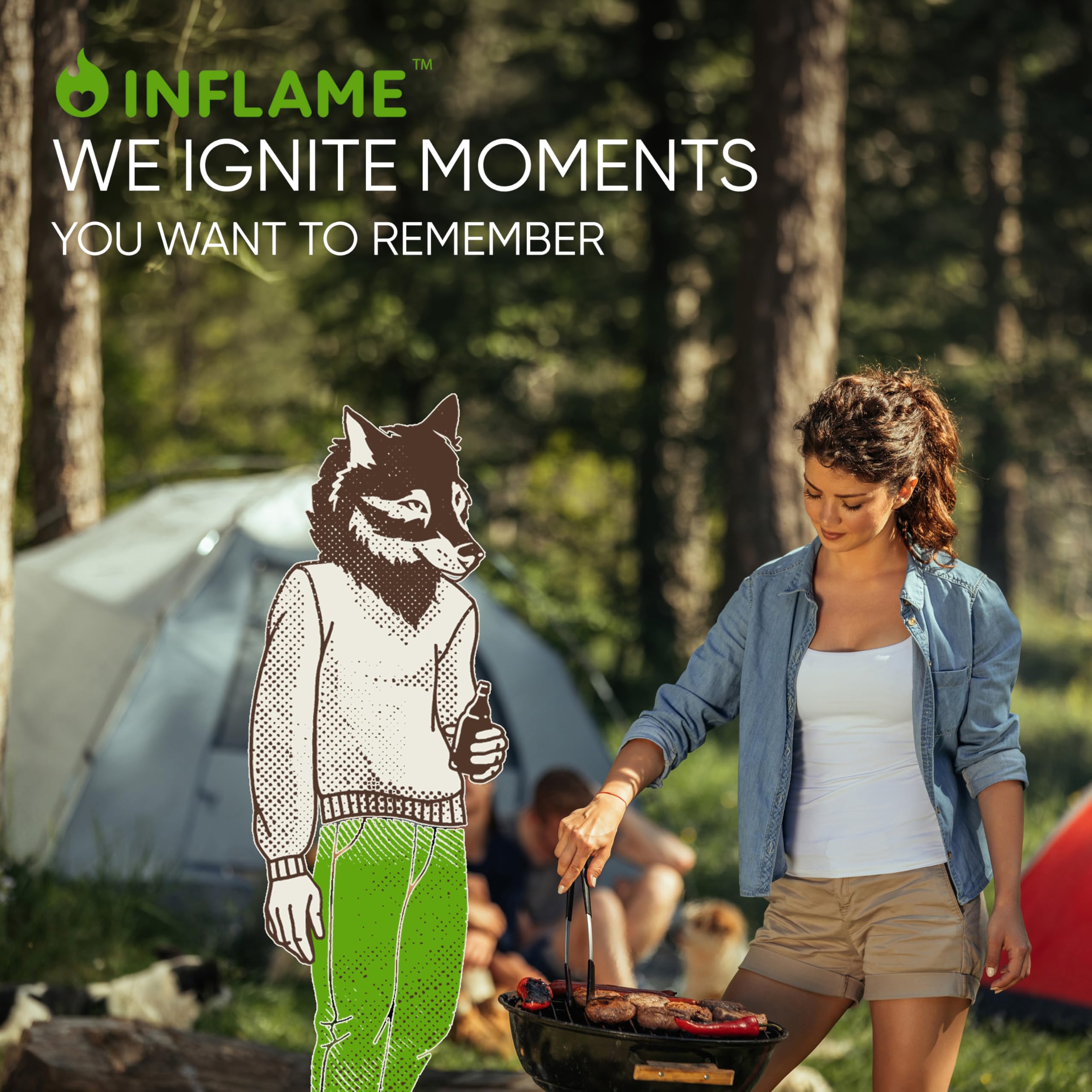 Inflame Fire Starters used in a pizza oven setup for quick start