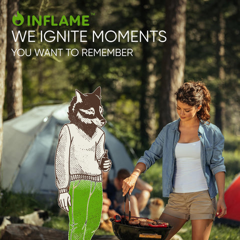 Inflame Fire Starters used in a pizza oven setup for quick start