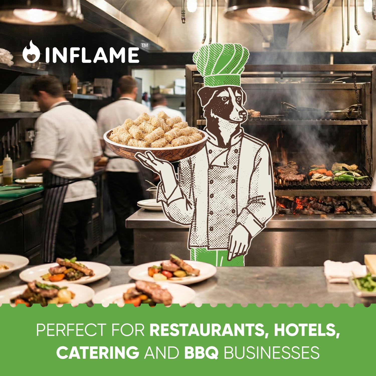 Inflame fire starters for pizza oven ignition with minimal effort.