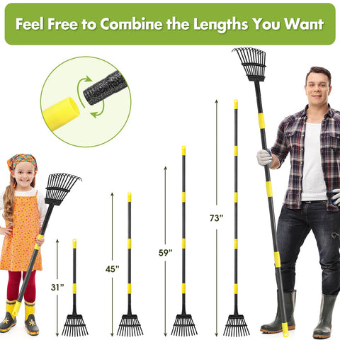 INFLATION 11-tine metal rake designed for efficient debris gathering.