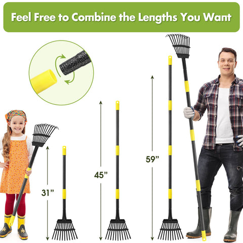 INFLATION garden rake features non-slip handle for secure grip