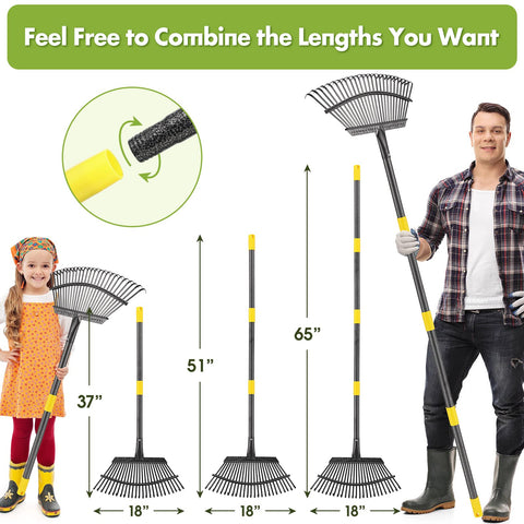 INFLATION Heavy Duty Garden Rake with 25 tines handles heavy yard debris quickly.