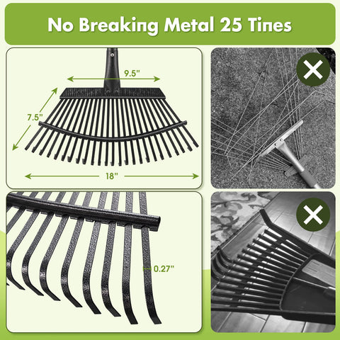 INFLATION Heavy Duty Garden Rake excels in multi-area cleaning like roofs and crevices.