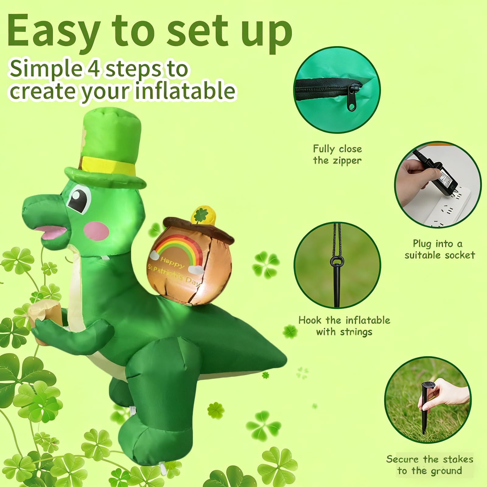 InfleasJoiy dinosaur inflatable garden ornament for curb appeal.