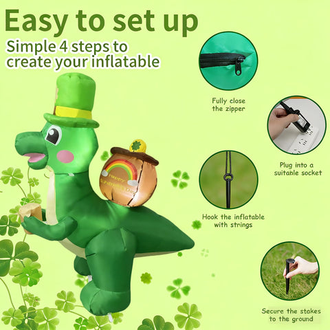 InfleasJoiy dinosaur inflatable garden ornament for curb appeal.