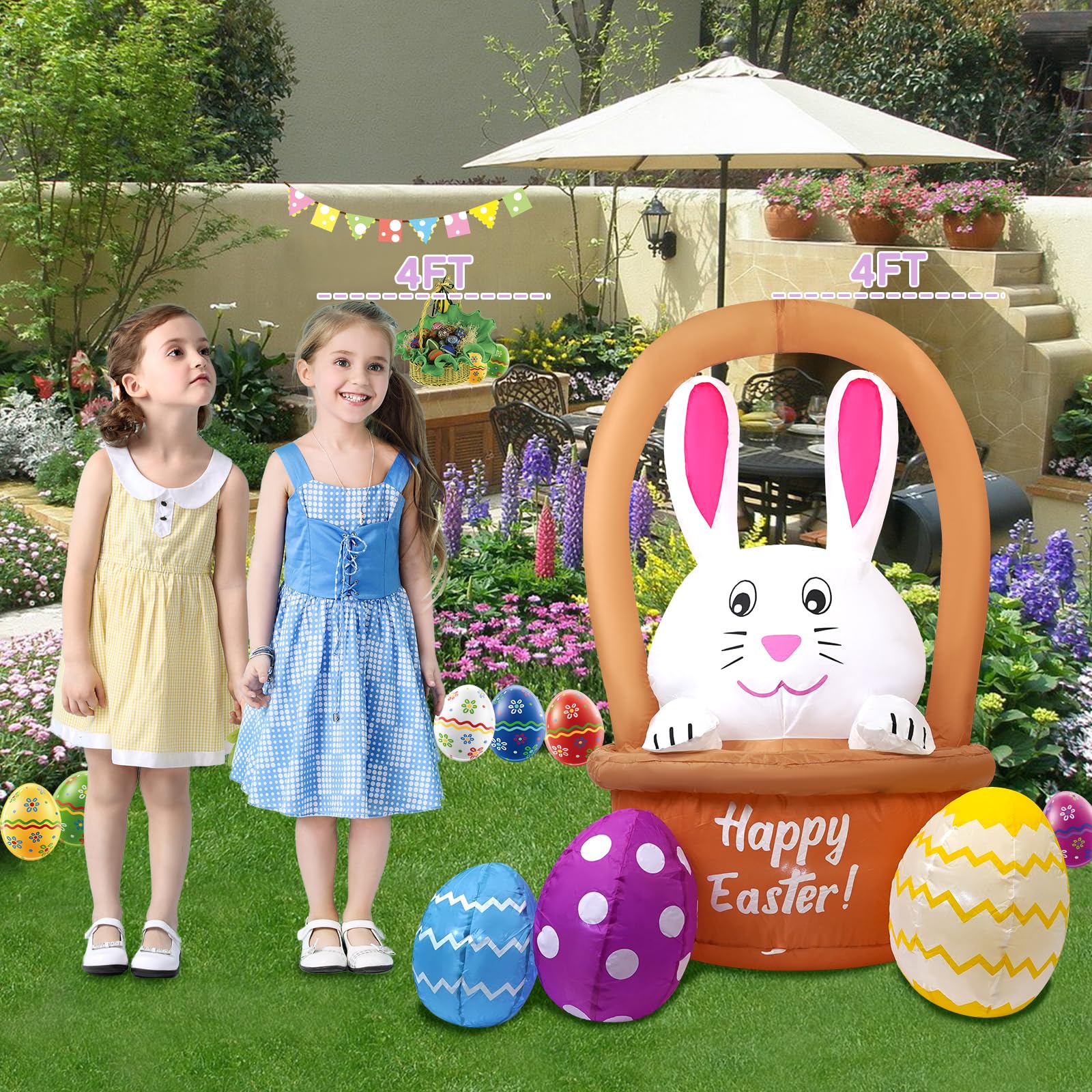 InfleasJoiy durable polyester waterproof material ensures long-lasting Easter decor.