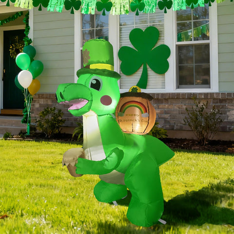InfleasJoiy 4ft LED dinosaur inflatable brightening outdoor gatherings.