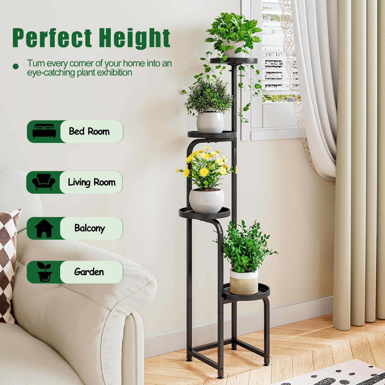 INGIORDAR corner plant shelf multi-tier keeps space organized and chic