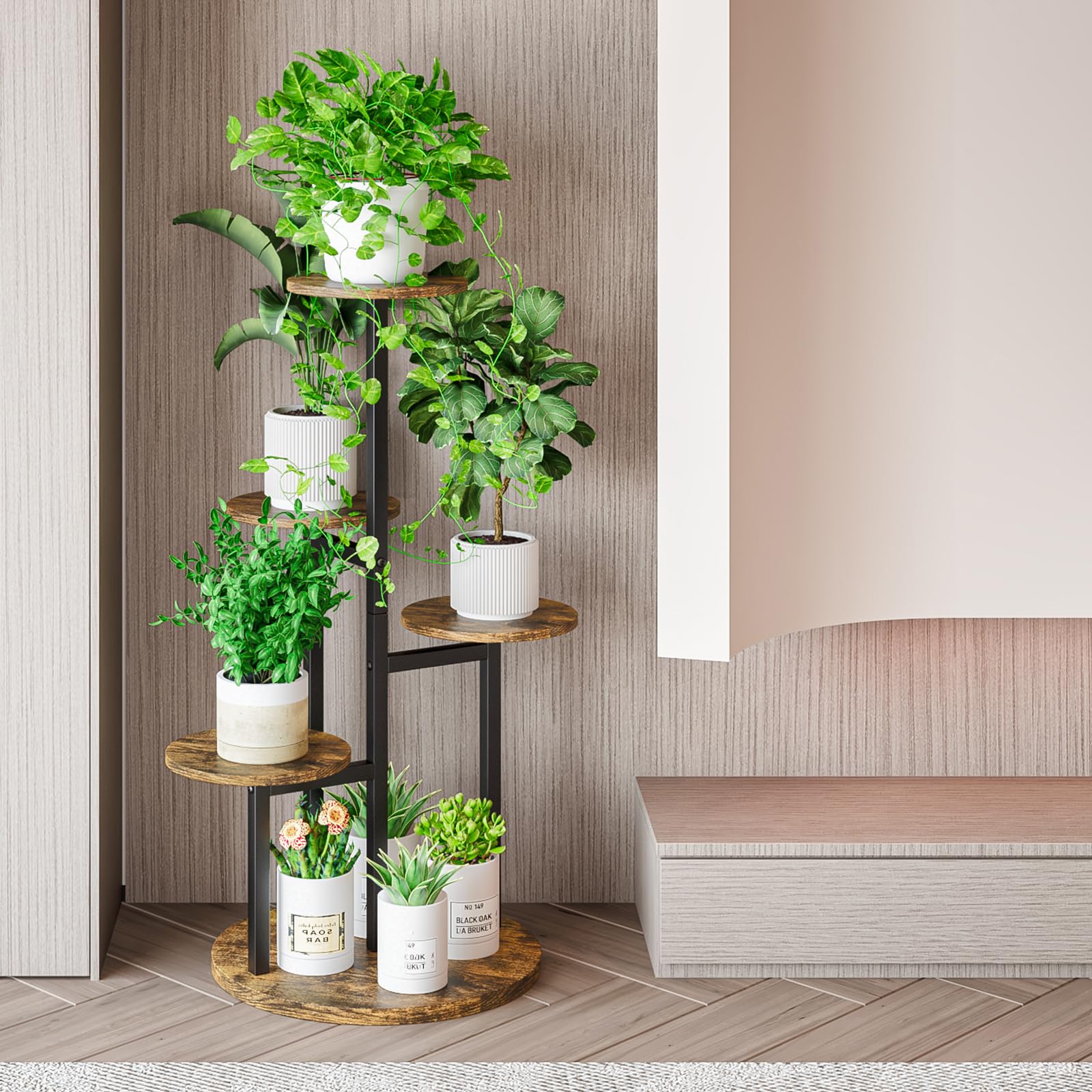 INGIORDAR indoor plant stand side view showcases vertical space-saving design