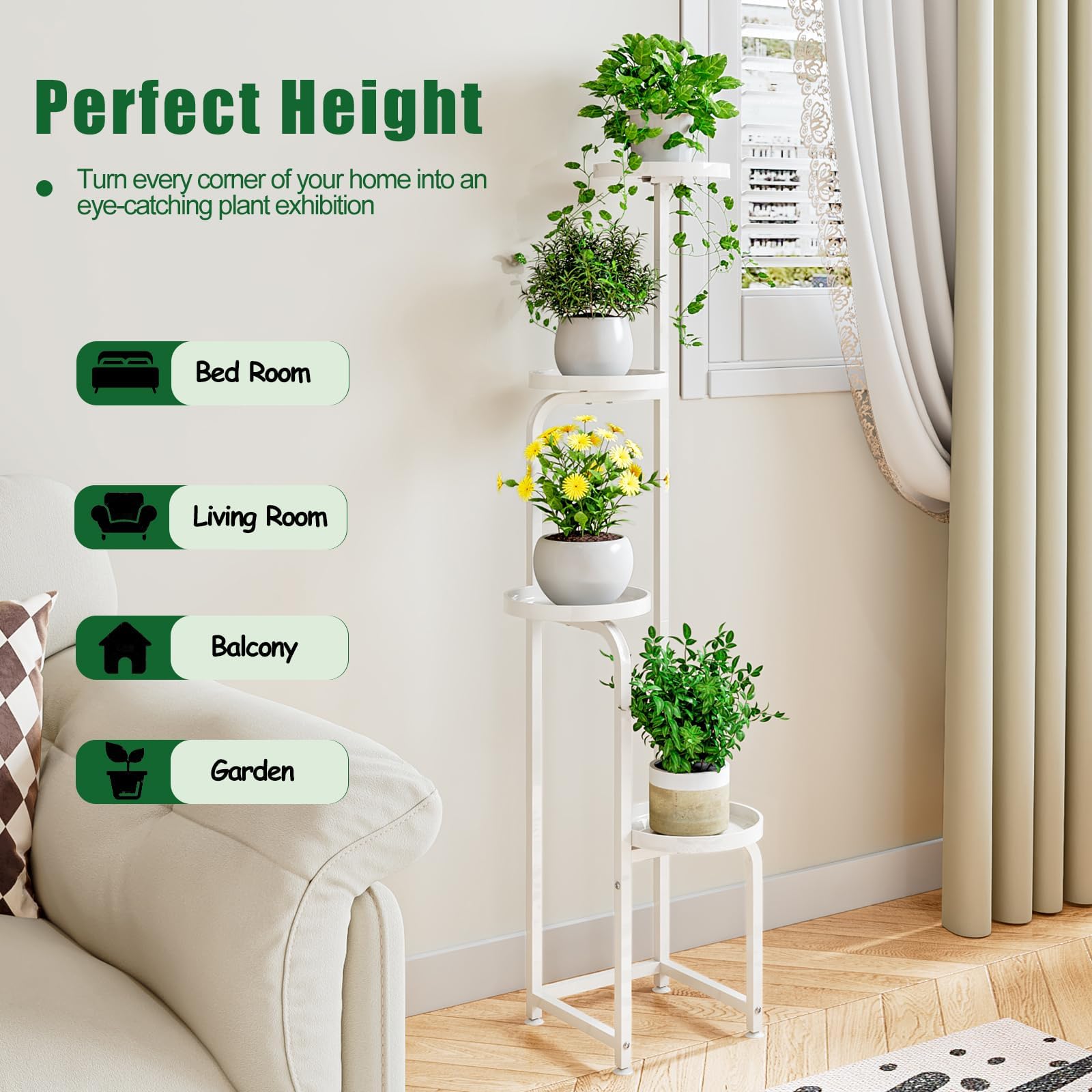 INGIORDAR plant stand side view highlighting compact corner fit
