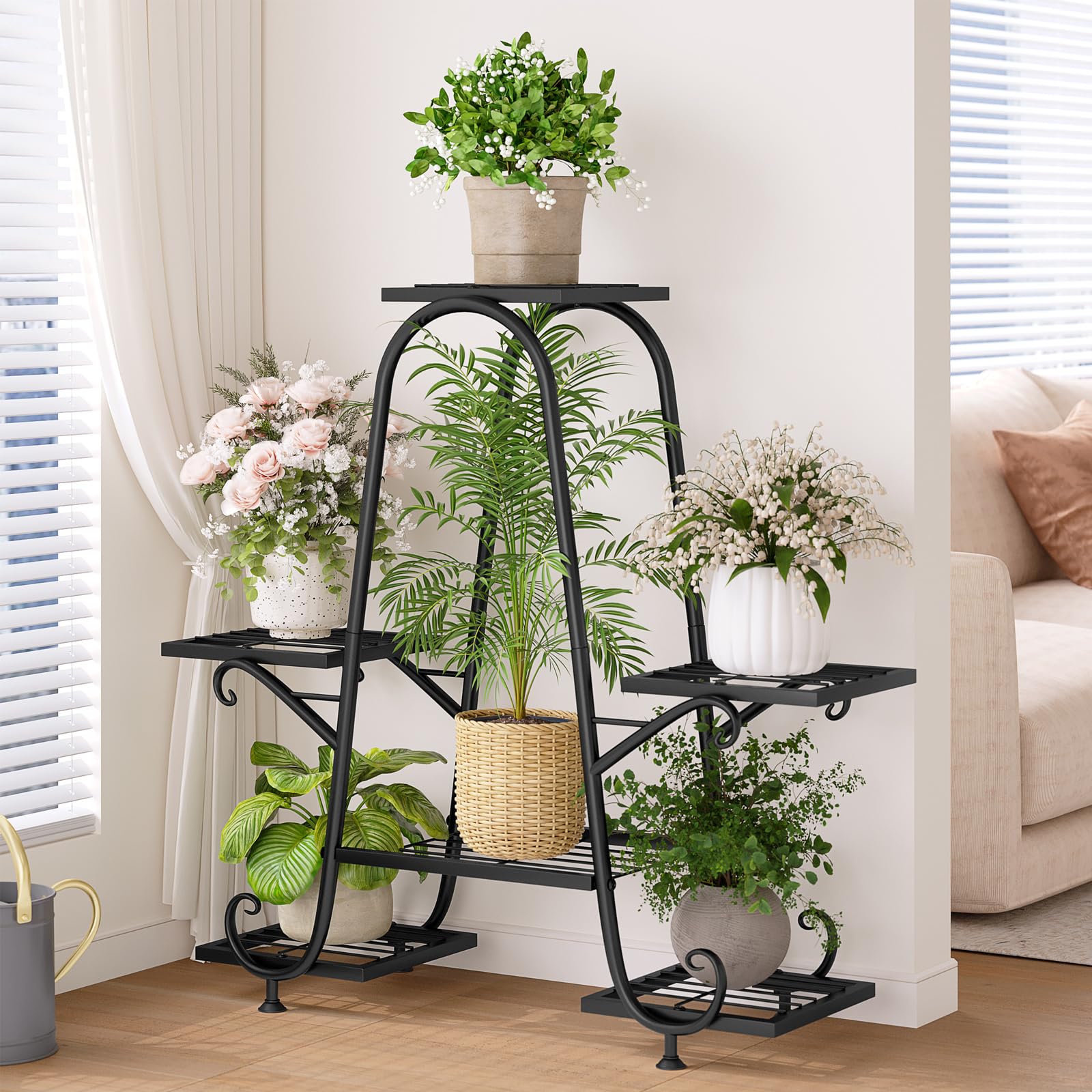INGIORDAR plant stand 6-pot assembly view demonstrates quick setup and stable footing