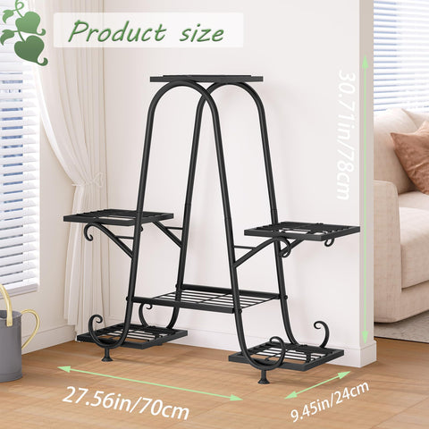 INGIORDAR plant stand 6-pot in garden demonstrates versatile indoor-outdoor placement