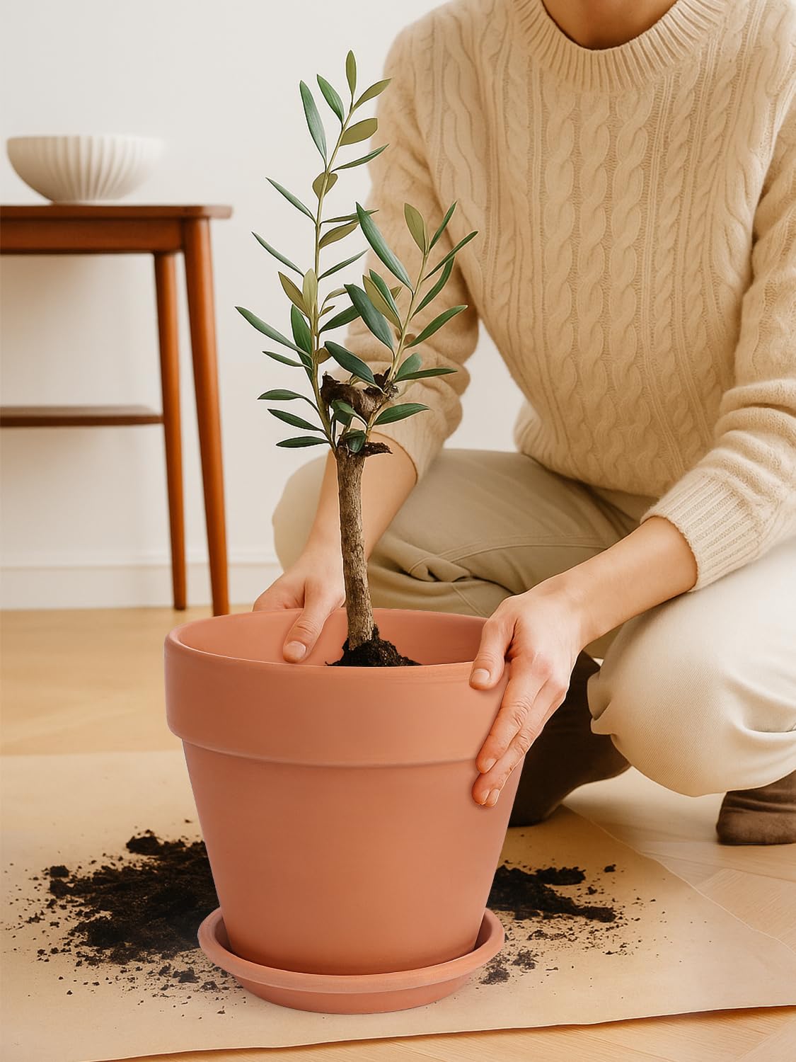 INGOFIN indoor outdoor plant pot setup on a balcony or porch
