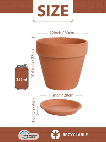 INGOFIN terracotta pot with drainage hole to support healthy roots