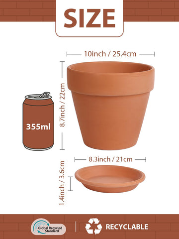 INGOFIN terracotta pot with saucer provides stable setup and moisture control.