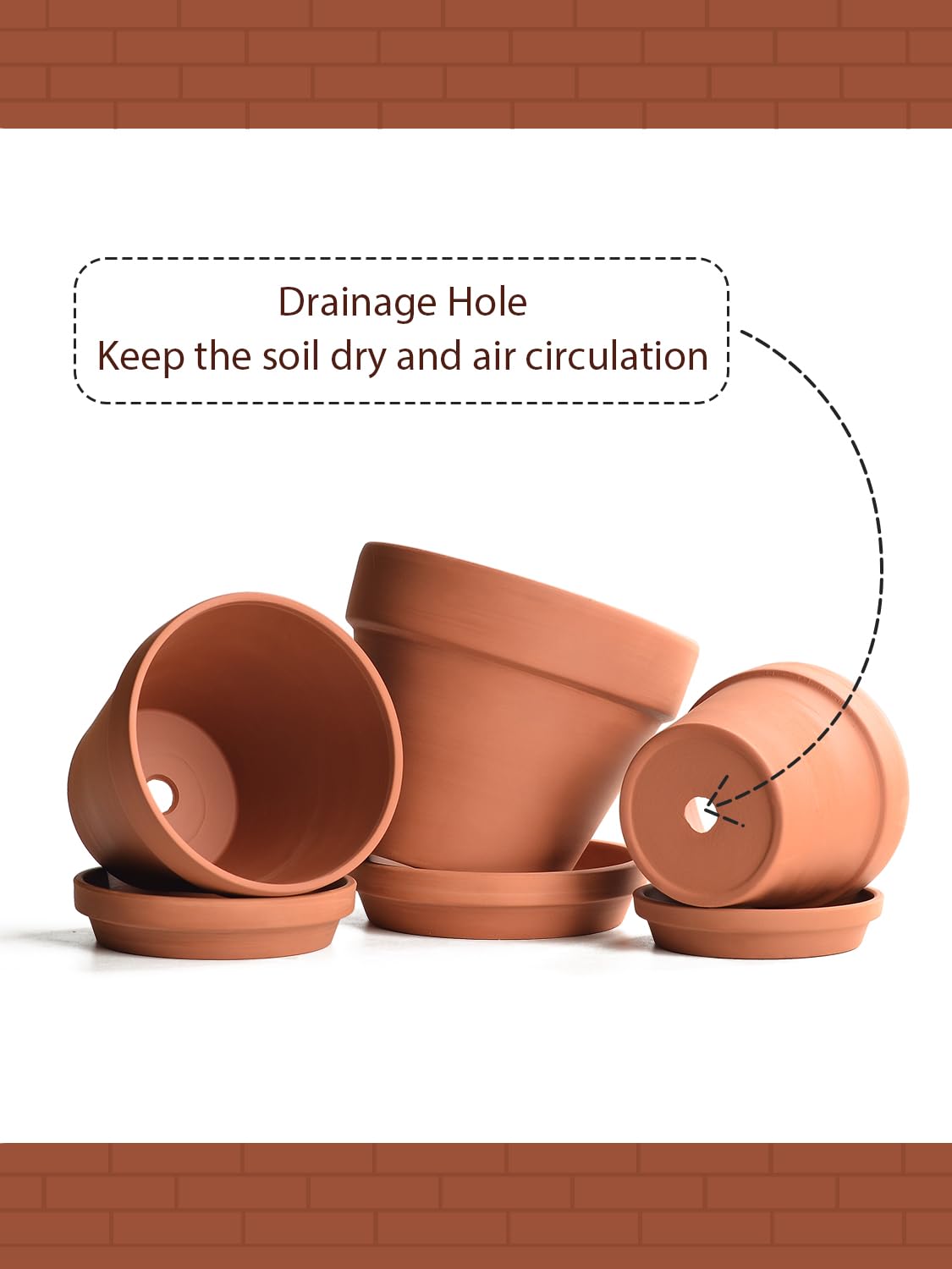 INGOFIN terracotta pot with saucer for indoor or outdoor display.