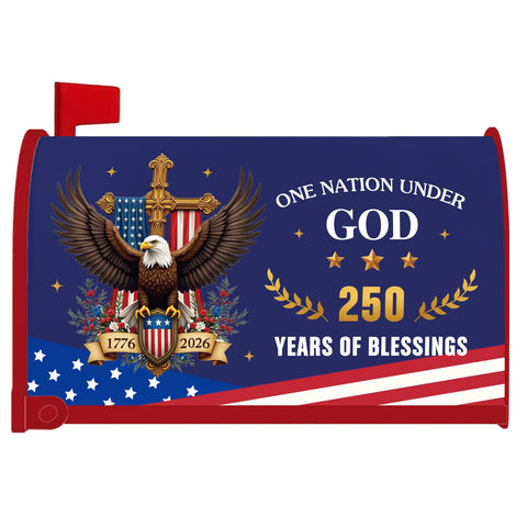 InIsaJace 250th anniversary mailbox cover with eagle and flag for outdoor display.