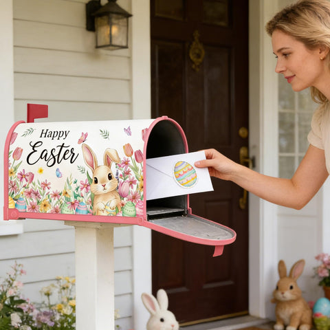 InIsaJace Easter mailbox cover bright pattern stands out in sun.