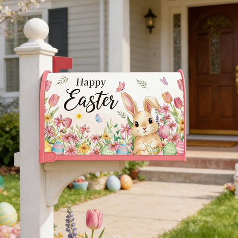 InIsaJace Easter mailbox cover magnetic closure keeps it secure outdoors.