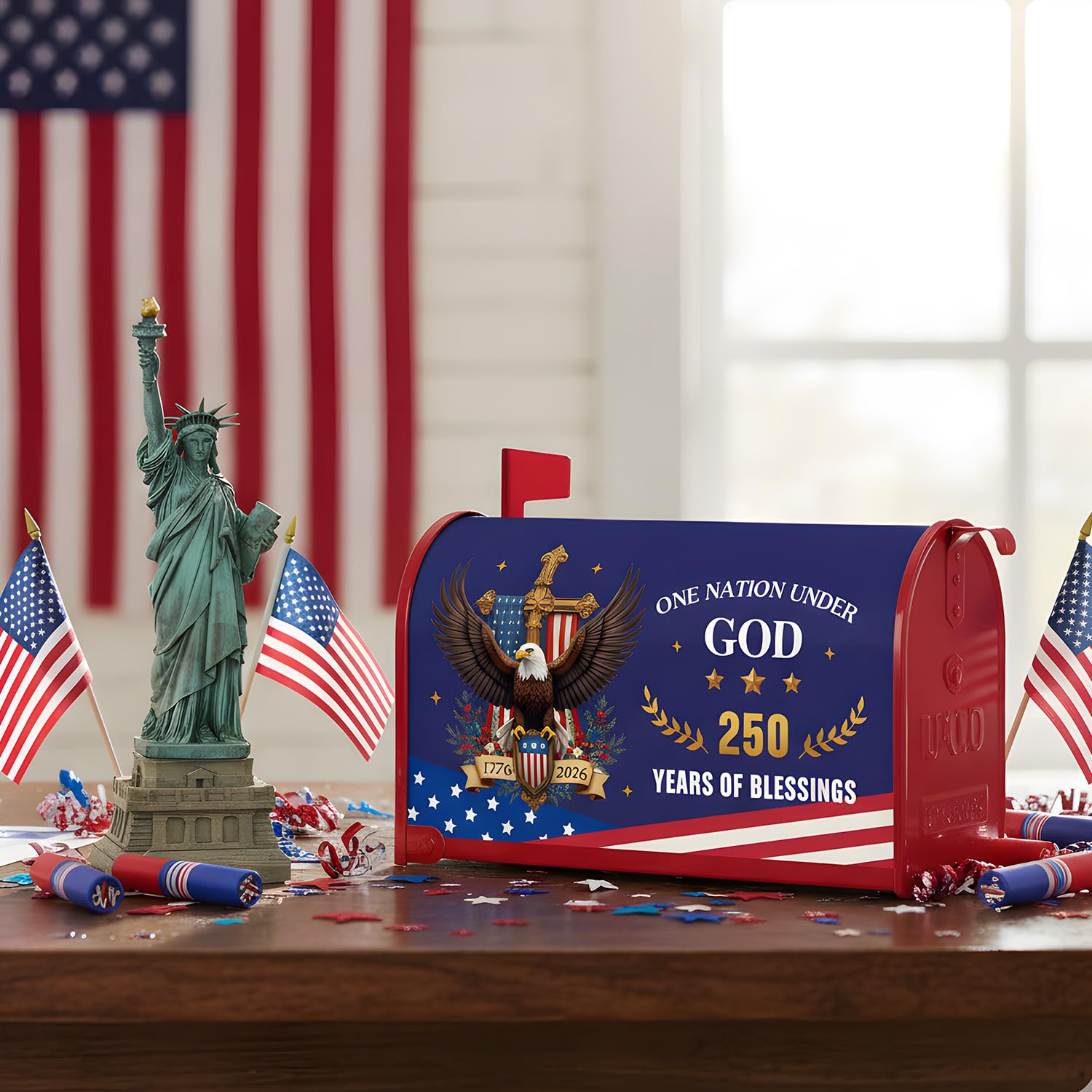 InIsaJace outdoor yard decor adds vibrant patriotism to garden spaces.