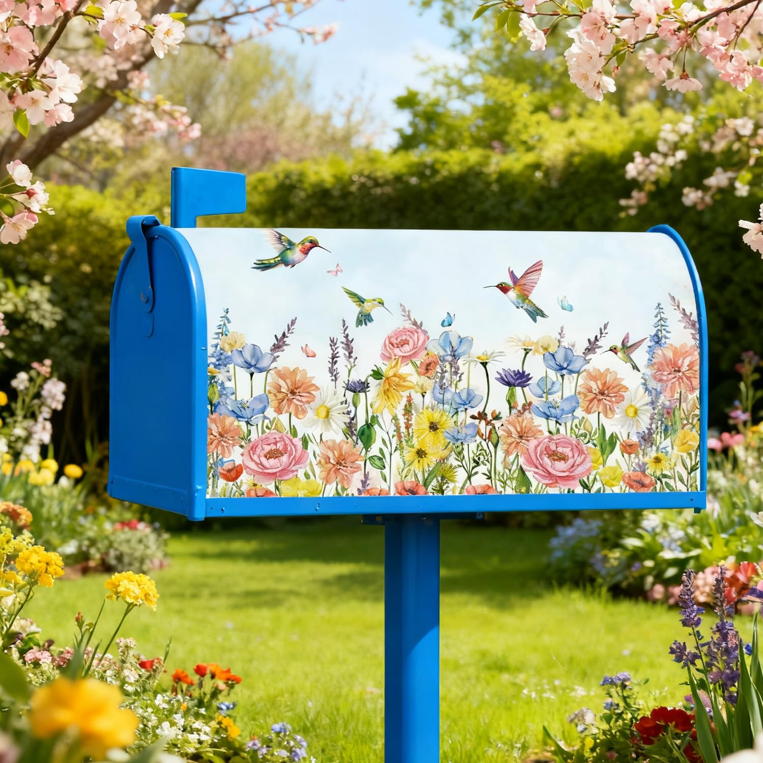 Inisajace mailbox cover with magnetic back enables quick seasonal changes