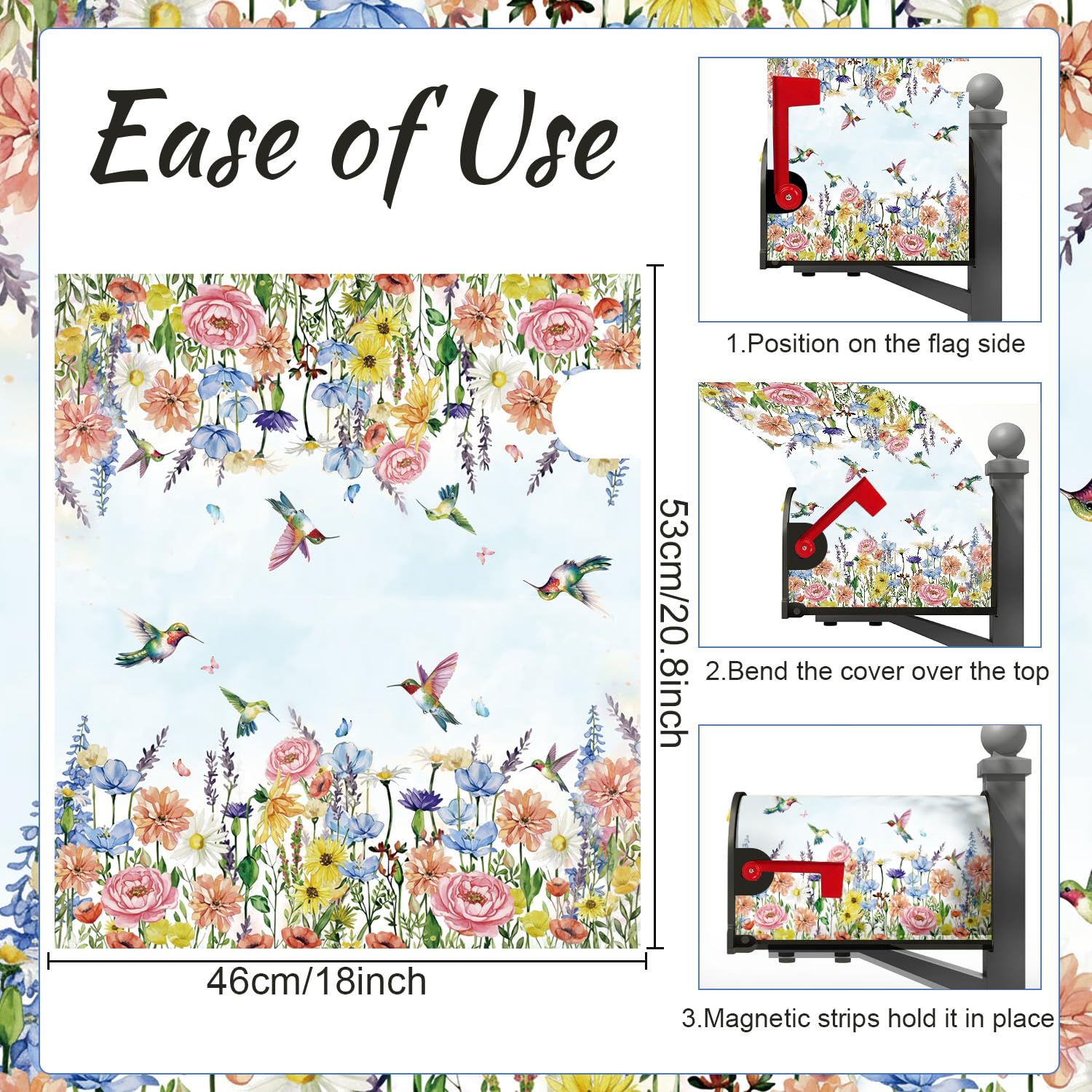 Inisajace mailbox cover showcasing watercolor artistry for outdoor charm
