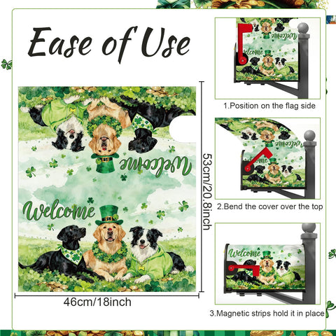 Inisajace close-up of the shamrock hat design on the mailbox cover.