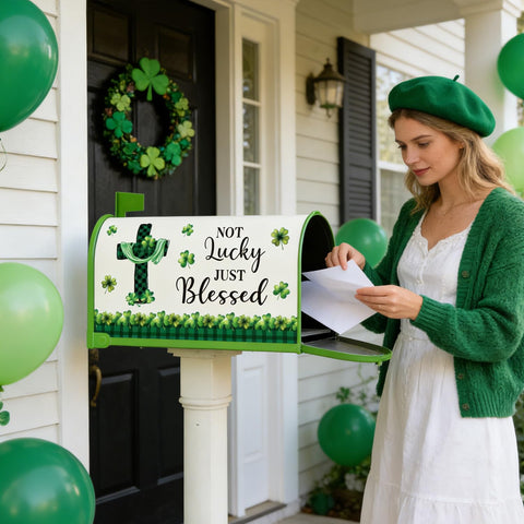 InIsaJace St Patrick Day mailbox decor improves curb appeal and visibility