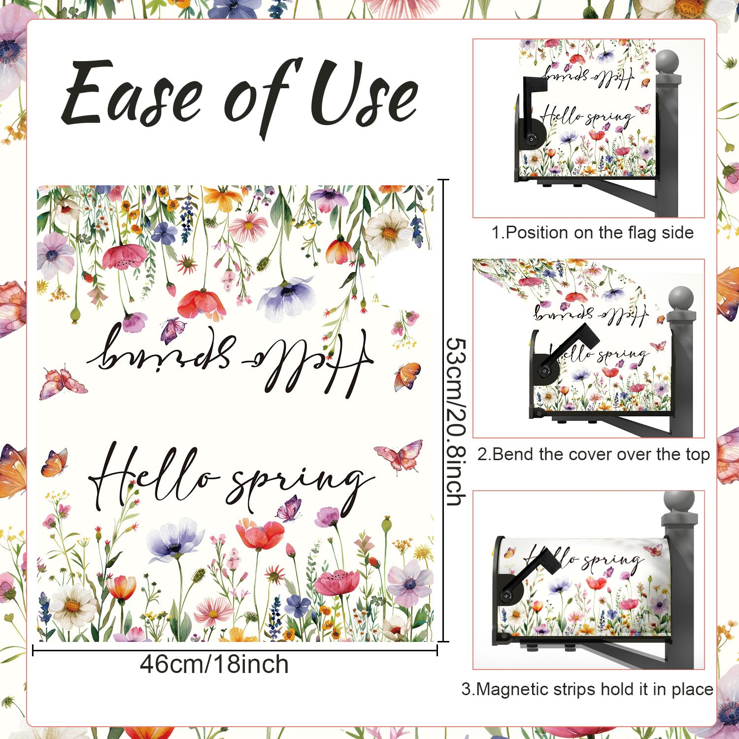 InIsaJace watercolor wildflowers and butterflies create seasonal charm for outdoor decor.