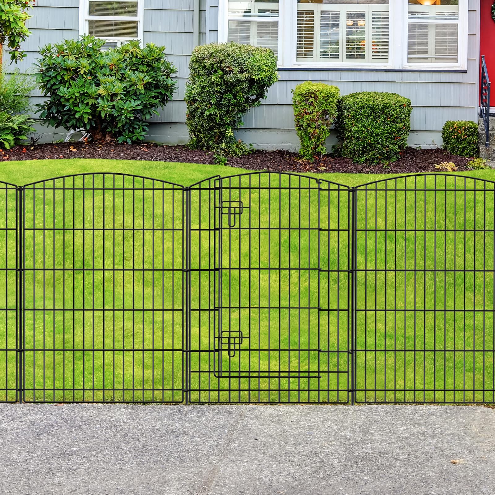 INJOPEXI decorative garden fence with 12 panels provides stylish yard boundaries