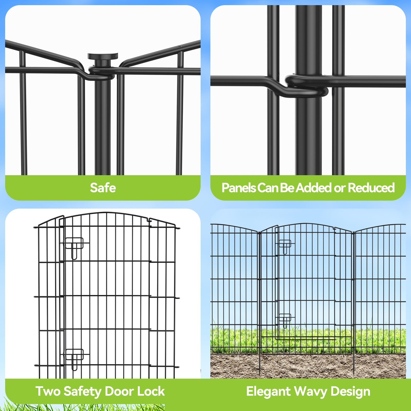 INJOPEXI border decor fence framing plants and walkways elegantly.