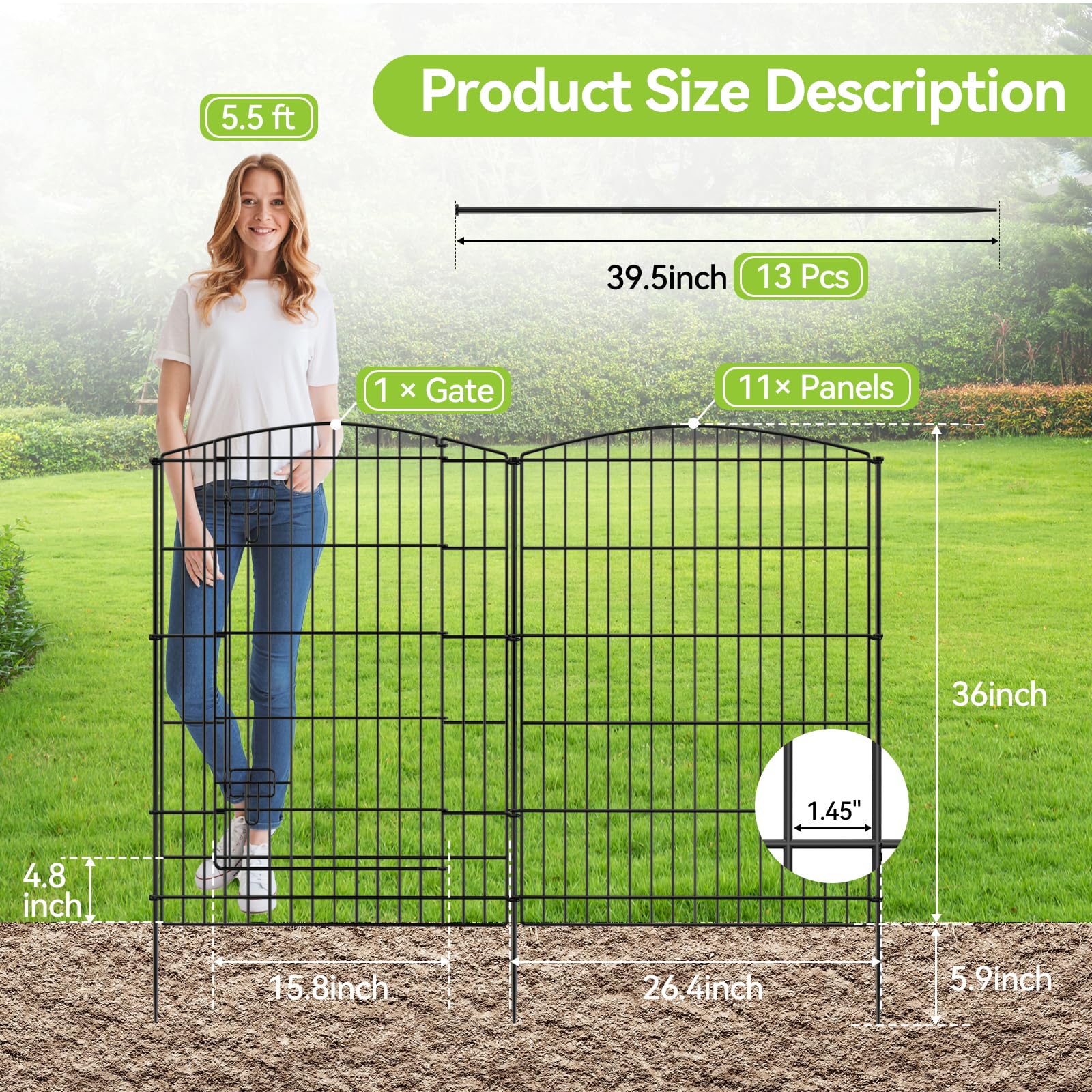 INJOPEXI garden fence assembly showing easy setup for spaces