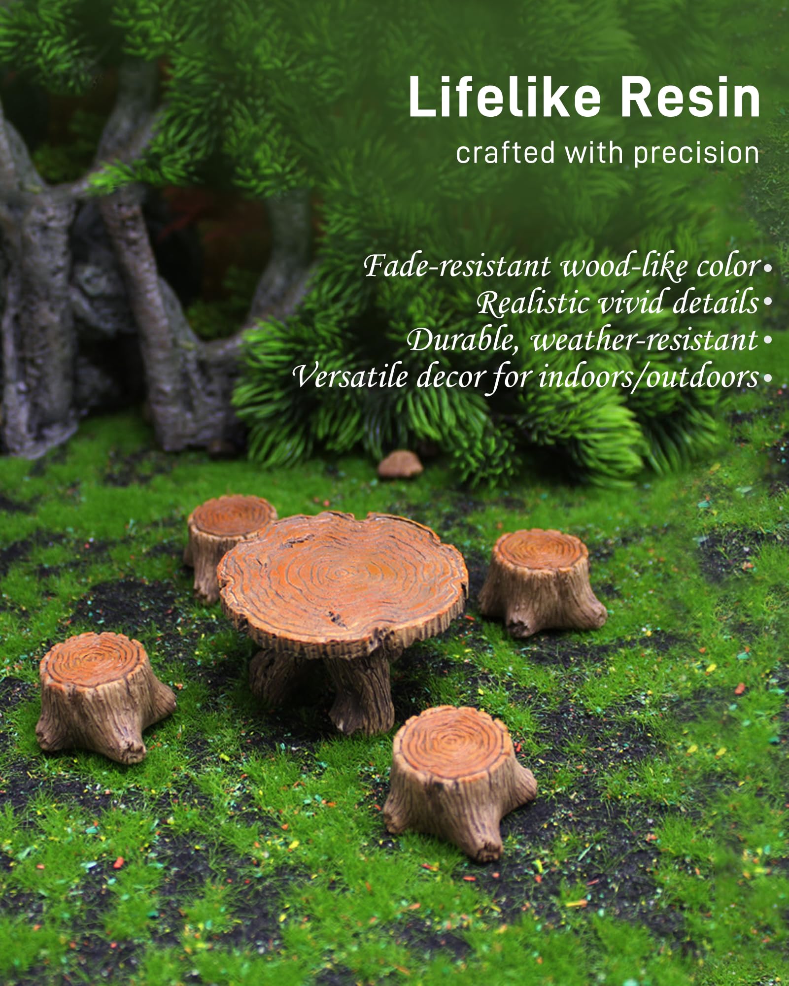 Inkaove miniature stump-2 adds rustic charm to outdoor decor.