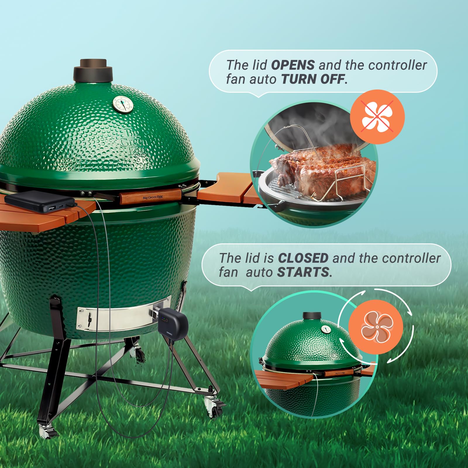 Inkbird ISC-027BW lid detector shows status for smarter grilling