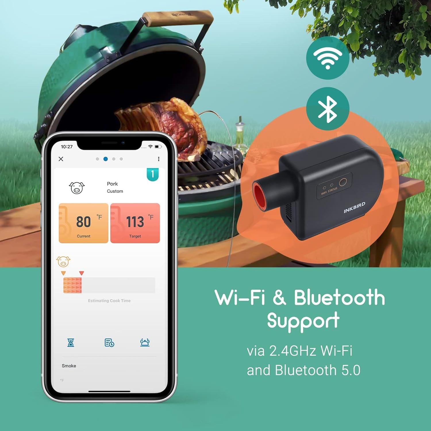 Four probes prepared for precise meat and grill temperature monitoring with Inkbird