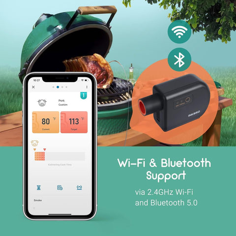 Four probes prepared for precise meat and grill temperature monitoring with Inkbird