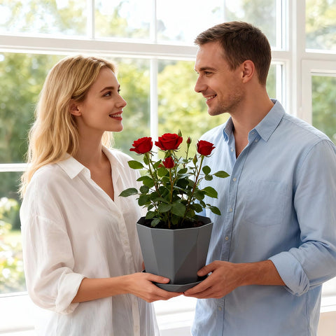 InmeRun modern diamond design pot enhances home decor with clean lines.