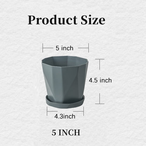InmeRun 5-inch pot with thick, durable walls for long-lasting use.