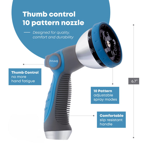 INNAV8 Garden Hose Nozzle ergonomic grip for comfortable watering